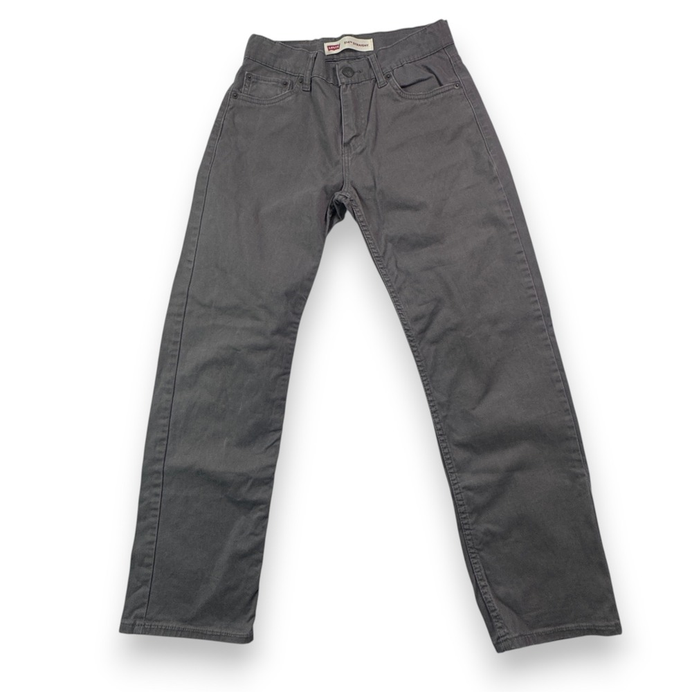Levis 514 Straight Leg Boys Pants Charcoal Grey Size 14 Reg W27 x L27 Stretch